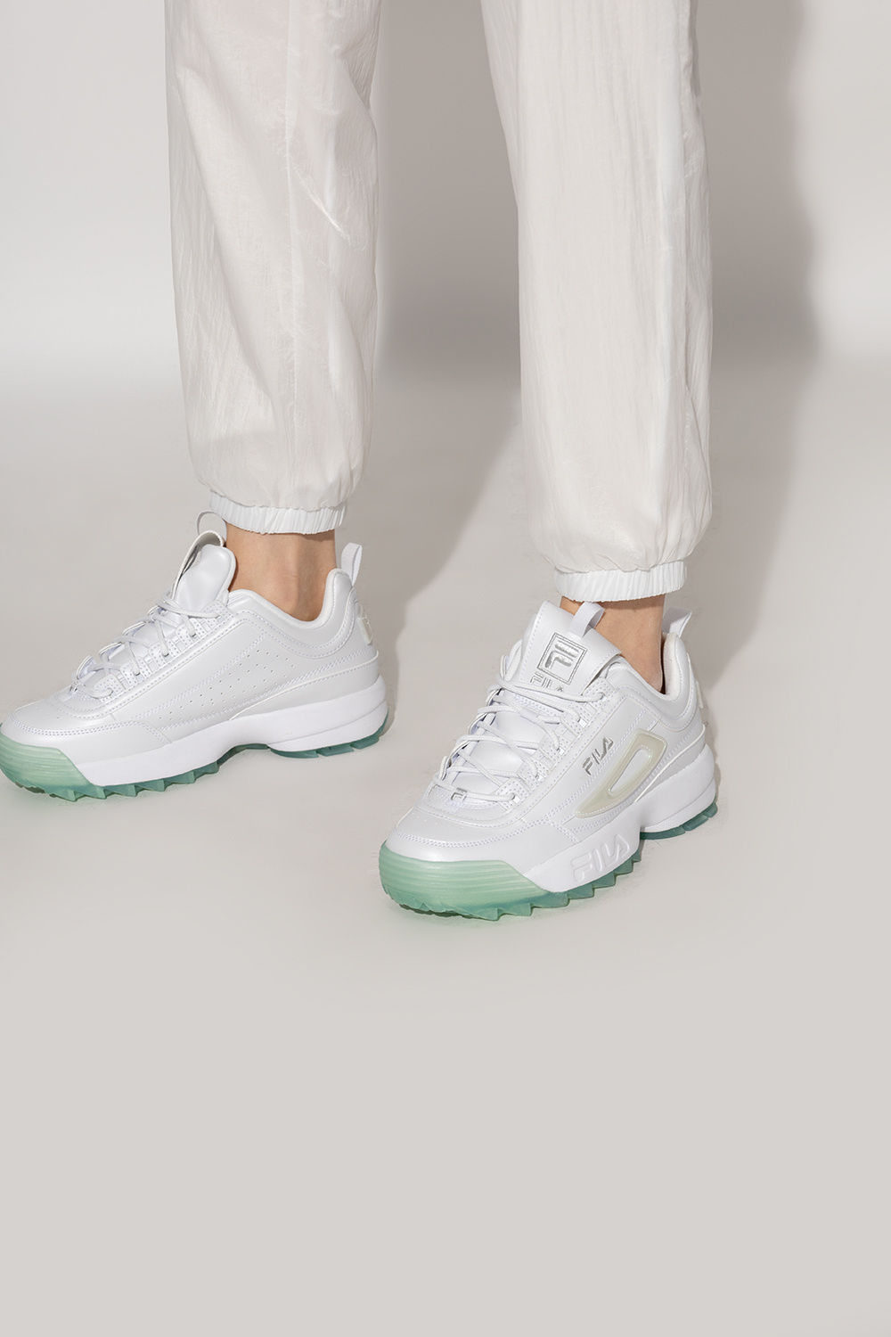 Fila heritage disruptor ii white best sale